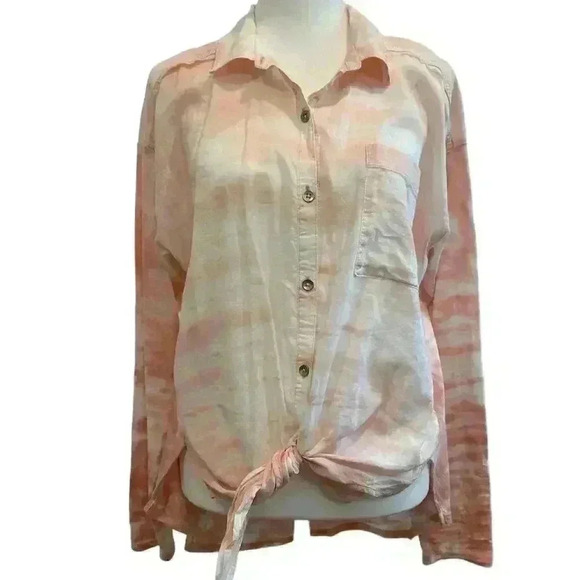 Splendid NWOT Pink Paige Tie Dye Button-Up Shirt Top Size S - Picture 6 of 9
